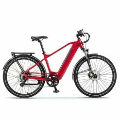 Wisper Wayfarer H9 Hub Drive Crossbar Hybrid Electric Bike, 27.5" Wheel - Pillar Box Red 2022/23