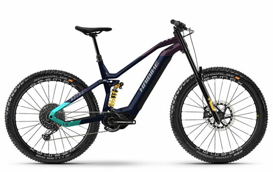 Haibike Nduro 8 Freeride Full Sus Electric MTB 2022/23, Mix Wheel, Yamaha PW-X3 - Purple/Navy 3 Haibike Nduro 8 Freeride Full Sus Electric MTB 2022/23, Mix Wheel, Yamaha PW-X3 - Purple/Navy