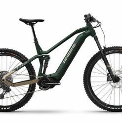 Haibike AllMtn 7 Full Sus Electric Mountain Bike 2022/23, Mix Wheel, Yamaha PW-X3 - Green/Caramel