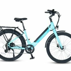 Ampere Deluxe 26" Step Through Hybrid Electric Bike - Pearl Blue