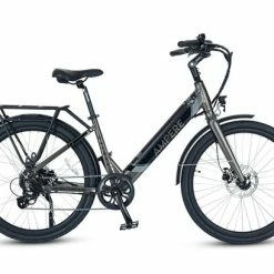 Ampere Deluxe 26" Step Through Hybrid Electric Bike - Graphite Grey