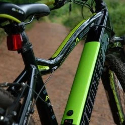 Basis Hunter Unisex Integrated Electric Mountain Bike - Black/Lime -Cheap Hybrid Electric Bikes Store basis hunter integrated e mtb x 41906