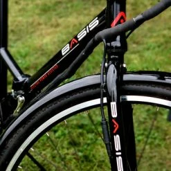 Basis Hybrid Full Size Folding Electric Bike, 700c Wheel, 9.6Ah Battery - Black/Red -Cheap Hybrid Electric Bikes Store basis hybrid folding 700c electric bike x 41902