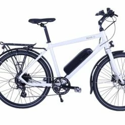Batribike Nova-X Crossbar Hybrid Electric Bike, 26" Wheel, 8 Speed - White