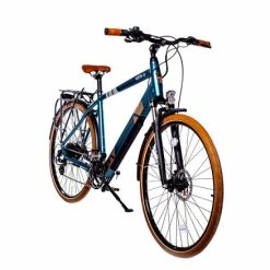 Batribike Vista-X Crossbar Trekking Electric Bike, 28" Wheel, Front Suspension - Iris Blue -Cheap Hybrid Electric Bikes Store batribike vista x trekking electric bike x 41552