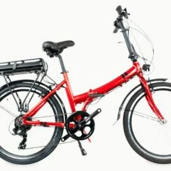 Byocycle Richmond 24" Folding Commuter Electric Bike, 10Ah Battery, 6 Speed - Candy Red