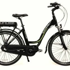 Byocycle Zest Plus Electric Step Through Bike, 26" Wheel, 3 Speed HUB Gear - Black/Lime