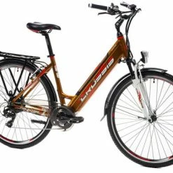 Crussis E-Country 1.10-S Step Through Hybrid Electric Bike, 28" Wheel, 17.5Ah - Orange Bronze