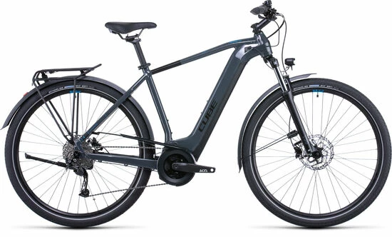 Cube Touring Hybrid One 400 Hybrid Electric Bike 2022, BOSCH 400Wh, 28" Wheel - Grey/Blue 3 Cube Touring Hybrid One 400 Hybrid Electric Bike 2022, BOSCH 400Wh, 28" Wheel - Grey/Blue