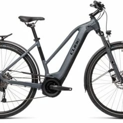 Cube Touring Hybrid One 400 2021 Trapeze Electric Bicycle, Bosch Drive, 400Wh - Grey
