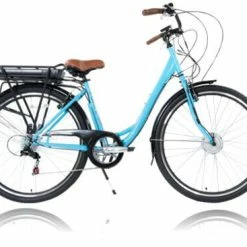Cyclotricity Jade Step Through Dutch Style Electric Bike, 6 Speed, 700c - Baby Blue