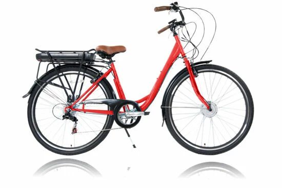 Cyclotricity Jade Step Through Dutch Style Electric Bike, 6 Speed, 28" Wheel - Red 3 Cyclotricity Jade Step Through Dutch Style Electric Bike, 6 Speed, 28" Wheel - Red