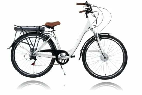Cyclotricity Jade Step Through Dutch Style Electric Bike, 6 Speed, 28" Wheel - White 4 Cyclotricity Jade Step Through Dutch Style Electric Bike, 6 Speed, 28" Wheel - White - Image 2