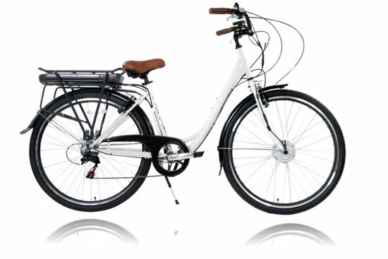 Cyclotricity Jade Step Through Dutch Style Electric Bike, 6 Speed, 28" Wheel - White 3 Cyclotricity Jade Step Through Dutch Style Electric Bike, 6 Speed, 28" Wheel - White