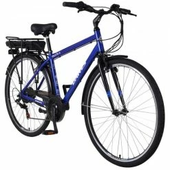 Dawes Discover-E Trekking Electric Bike, 700c, 10Ah Battery - Satin Metallic Blue -Cheap Hybrid Electric Bikes Store dawes discover e trekking x 43200