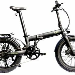 E-Go Max+ Fat Tyre Folding Electric Bike, 20" Wheel, 14Ah Battery, 7 Speed - Black