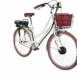 E-Plus Breeze Ladies Step Through Dutch Style Heritage Electric Bike, 26" Wheel, 7Ah - Cream -Cheap Hybrid Electric Bikes Store e plus breeze st heritage e bike x 40547