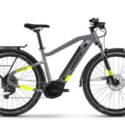 Ex Demo Haibike Trekking 6 Crossbar Hybrid Electric Bike 2021, Yamaha PW-ST, 500Wh - Grey/Yellow