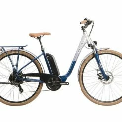 Ex-Demo Raleigh Array Low Step Electric Hybrid Bike, 400Wh Battery, 700c Wheel, 45cm - Silver/Blue