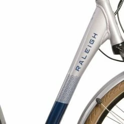 Ex-Demo Raleigh Array Low Step Electric Hybrid Bike, 400Wh Battery, 700c Wheel, 45cm - Silver/Blue -Cheap Hybrid Electric Bikes Store ex demo raleigh array low step x 43481
