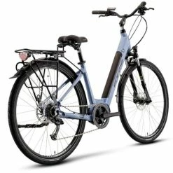 Forme Peak Trail 2ELS Step Through Hybrid Electric Bike, 700c Wheel - Pearl Metallic Blue -Cheap Hybrid Electric Bikes Store forme peak trail 2els x 43005