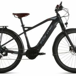 Forme Repton Pro E City & Trail Electric Bicycle, 27.5" Wheel, BOSCH 500Wh - Black/Brown