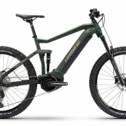 Haibike AllTrail 4 Full Sus Electric Mountain Bike 2022, 27.5" Wheel, Yamaha PW-ST - Green/Camel