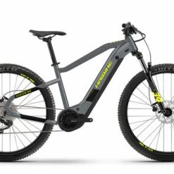 Haibike Hardnine 6 Hardtail Electric Mountain Bike 2022, Yamaha PW-ST, 630Wh - Grey/Yellow