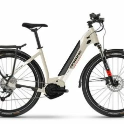 Haibike Trekking 4 Lowstep Hybrid Electric Bike 2022, 27.5" Wheel, Yamaha PW-TE - Cream