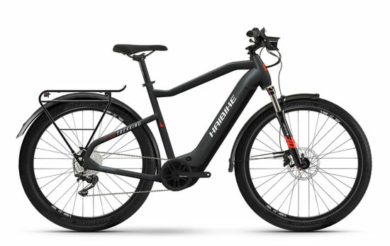 Haibike Trekking 6 HIGH Hybrid Electric Bike 2022, 27.5" Wheel, Yamaha PW-ST - Matt Black/Red 3 Haibike Trekking 6 HIGH Hybrid Electric Bike 2022, 27.5" Wheel, Yamaha PW-ST - Matt Black/Red