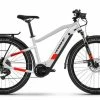 Haibike Trekking 7 HIGH Hybrid Electric Bike 2022, Yamaha PW-ST, 630Wh - Cool Grey/Red -Cheap Hybrid Electric Bikes Store haibike trekking 7 high x 42165