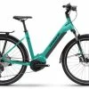 Haibike Trekking 7 LOW Hybrid Electric Bike 2022, Yamaha PW-ST, 630Wh - Gloss Aqua/Black -Cheap Hybrid Electric Bikes Store haibike trekking 7 low hybrid 2022 x 42438 1