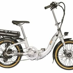 Lectro Easy Step Folding Commuter Electric Bike, 20" Wheel, 8.8Ah Battery - Silver