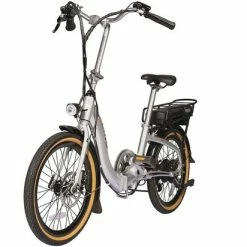 Lectro Easy Step Folding Commuter Electric Bike, 20" Wheel, 8.8Ah Battery - Silver -Cheap Hybrid Electric Bikes Store lectro easy step 20 folding e bike x 40822 1
