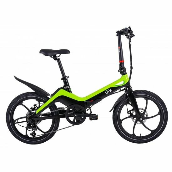 Li-Fe Flo Folding Electric Bike, 20" Wheel, 7.8Ah Integrated Battery - Gloss Black/Green 3 Li-Fe Flo Folding Electric Bike, 20" Wheel, 7.8Ah Integrated Battery - Gloss Black/Green