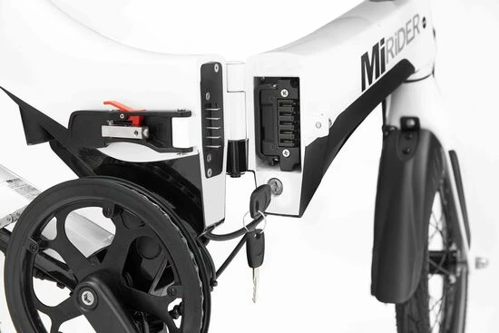 MiRider One Folding City Electric Bike, 16" Wheel, 7Ah Battery - White 6 MiRider One Folding City Electric Bike, 16" Wheel, 7Ah Battery - White - Image 4