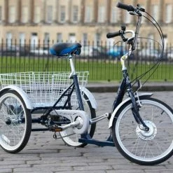 Mission Solo Ultra-lowstep Electric Converted Tricycle, Cyclotricity Powered, 20" Wheel - Navy