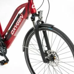 Oxygen S-Cross ST MKII Ladies Step Through Electric Hybrid Bike - 24 Speed, Red -Cheap Hybrid Electric Bikes Store oxygen s cross st mkii electric bike red x 41482