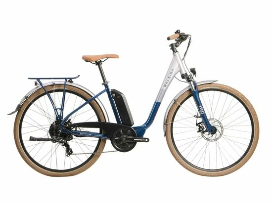Raleigh Array Low Step Electric Hybrid Bike, 400Wh Battery, 700c Wheel, 45cm - Silver/Blue 3 Raleigh Array Low Step Electric Hybrid Bike, 400Wh Battery, 700c Wheel, 45cm - Silver/Blue