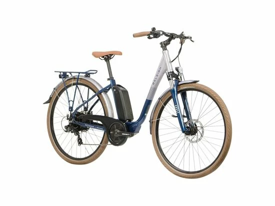 Raleigh Array Low Step Electric Hybrid Bike, 400Wh Battery, 700c Wheel, 45cm - Silver/Blue 4 Raleigh Array Low Step Electric Hybrid Bike, 400Wh Battery, 700c Wheel, 45cm - Silver/Blue - Image 2