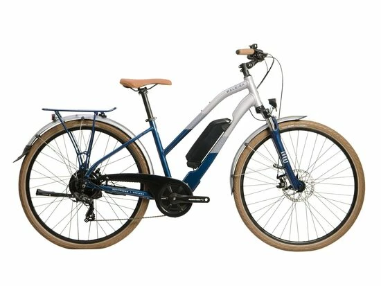 Raleigh Array Open Frame Electric Hybrid Bike, 400Wh Battery, 700c Wheel - Silver/Blue 3 Raleigh Array Open Frame Electric Hybrid Bike, 400Wh Battery, 700c Wheel - Silver/Blue