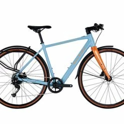 Raleigh Trace Urban Commuter Electric Bike 2022, 700c Wheel - Sky Blue/Orange