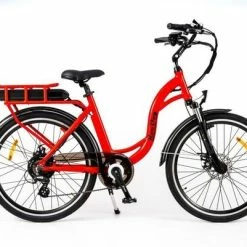 Roodog Chic Grande Ladies Step Through Hybrid Electric Bike, 10Ah, 26" Wheel, 7 Speed - Gloss Red