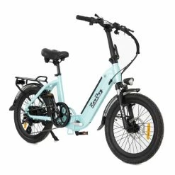 RooDog Cosmo Folding Electric Bike, 20" Wheel, 13.2Ah Integrated - Metallic Mint Green