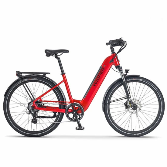Wisper Wayfarer H7 Hub Drive Step Through Hybrid Electric Bike, 27.5" Wheel - Pillar Box Red 2022/23 3 Wisper Wayfarer H7 Hub Drive Step Through Hybrid Electric Bike, 27.5" Wheel - Pillar Box Red 2022/23