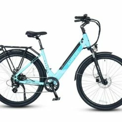 Ampere Deluxe 700c Step Through Hybrid Electric Bike - Pearl Blue