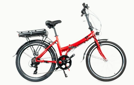 Byocycle Richmond 24" Folding Commuter Electric Bike, 10Ah Battery, 6 Speed - Candy Red 3 Byocycle Richmond 24" Folding Commuter Electric Bike, 10Ah Battery, 6 Speed - Candy Red