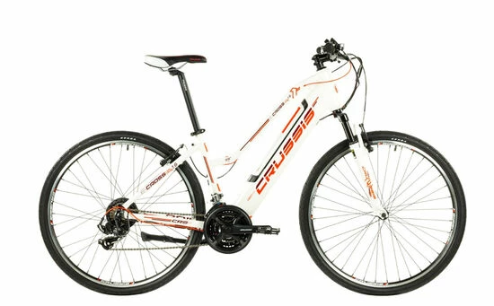 Crussis E-Cross Lady 1.6 Hybrid Electric Bike 2021, 13Ah, 28" Wheel, 19" Frame - White/Orange 3 Crussis E-Cross Lady 1.6 Hybrid Electric Bike 2021, 13Ah, 28" Wheel, 19" Frame - White/Orange