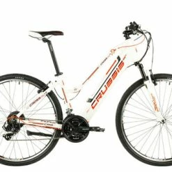 Crussis E-Cross Lady 1.6-S Hybrid Electric Bike, 17.5Ah, 28" Wheel, 21 Speed - White/Orange