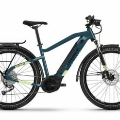 Haibike Trekking 5 HIGH Hybrid Electric Bike 2022, 27.5 Wheel, Bosch Performance - Blue/Canary